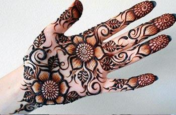 Mehndi design for palm-palms