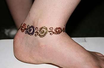 Mehandi design for ankle